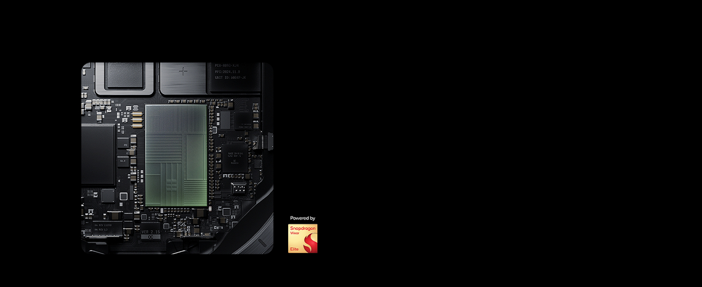 Close-up view of the Snapdragon® Wear Elite Platform.