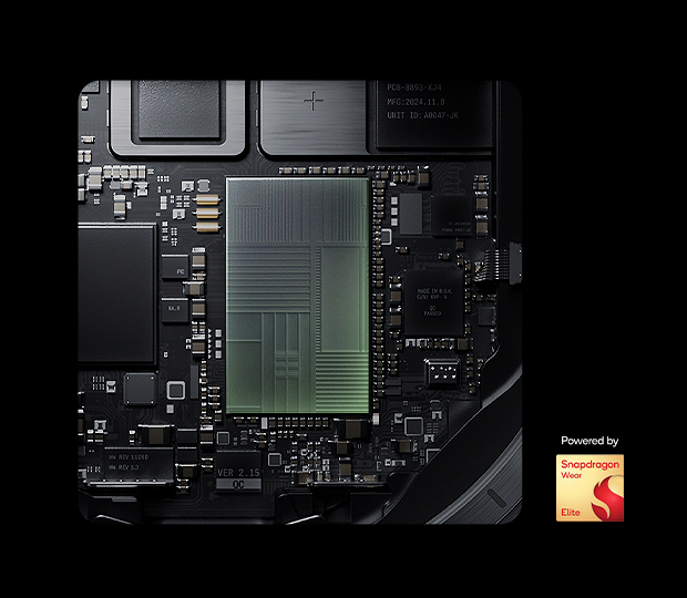 Close-up view of the Snapdragon® Wear Elite Platform.